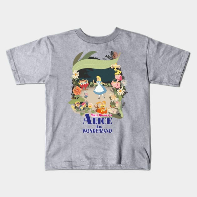 Alice in wonderland Kids T-Shirt by jimlev